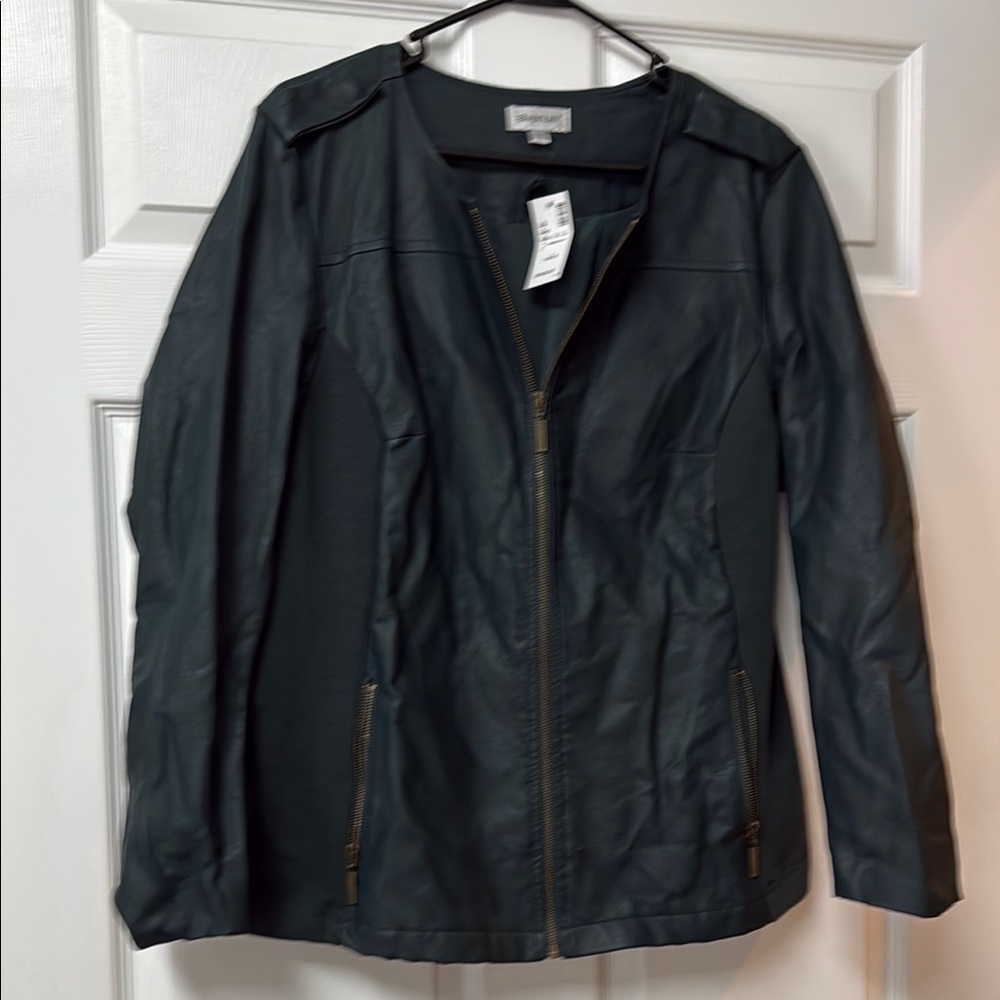 Sag Harbor Black Leather Jacket Modern Style